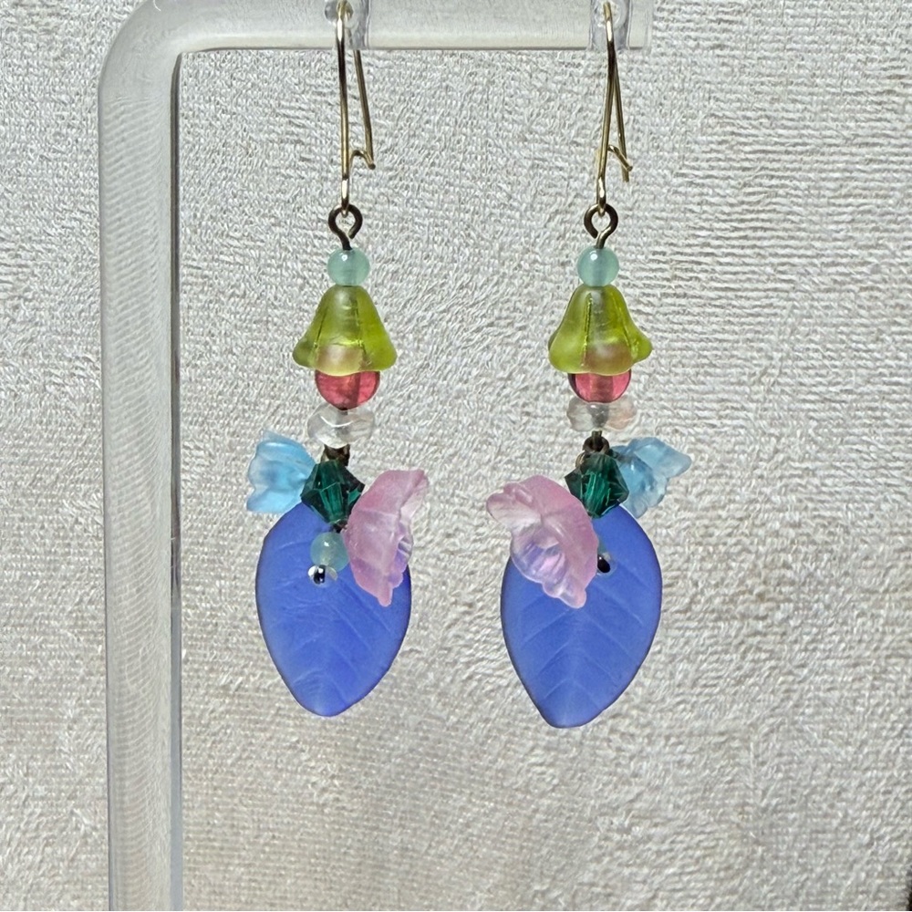 Lucy Issac’s (?) Colorful Leaf Drop Earrings
